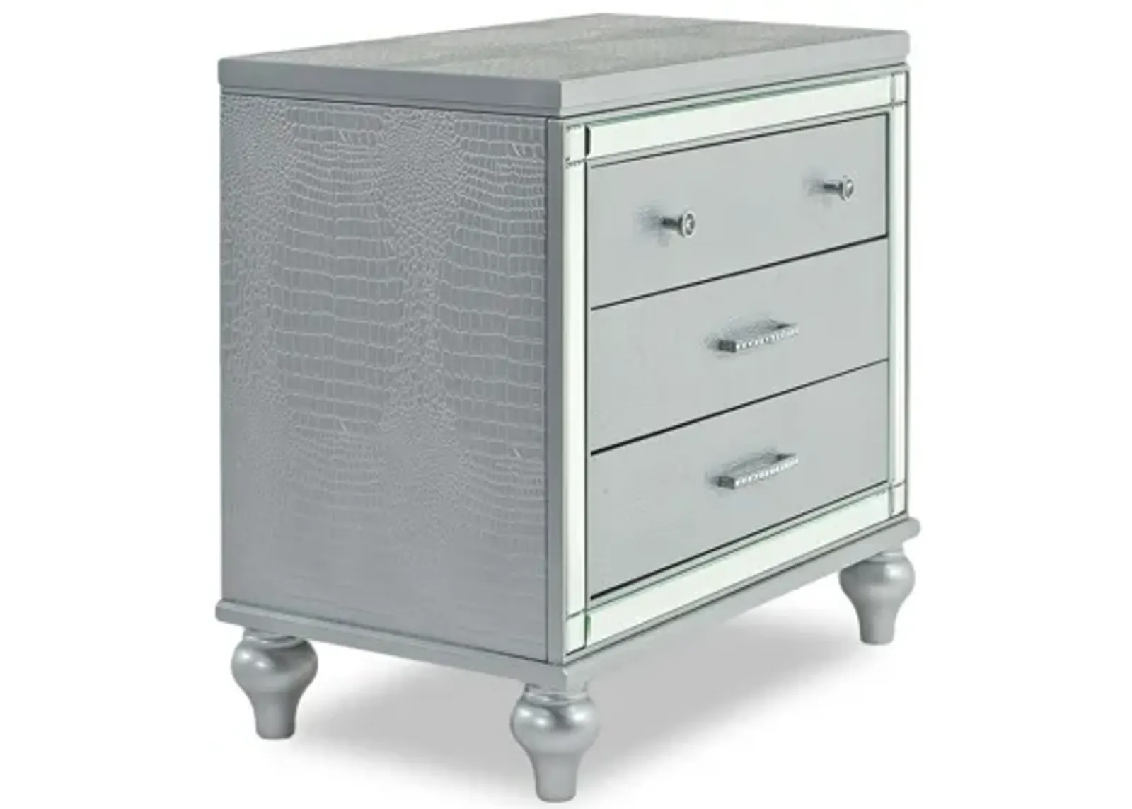 Valentino Nightstand in Silver