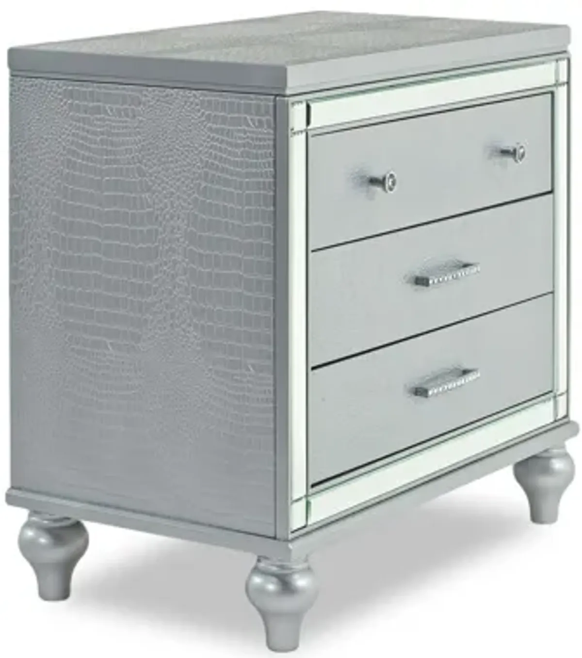 Valentino Nightstand in Silver