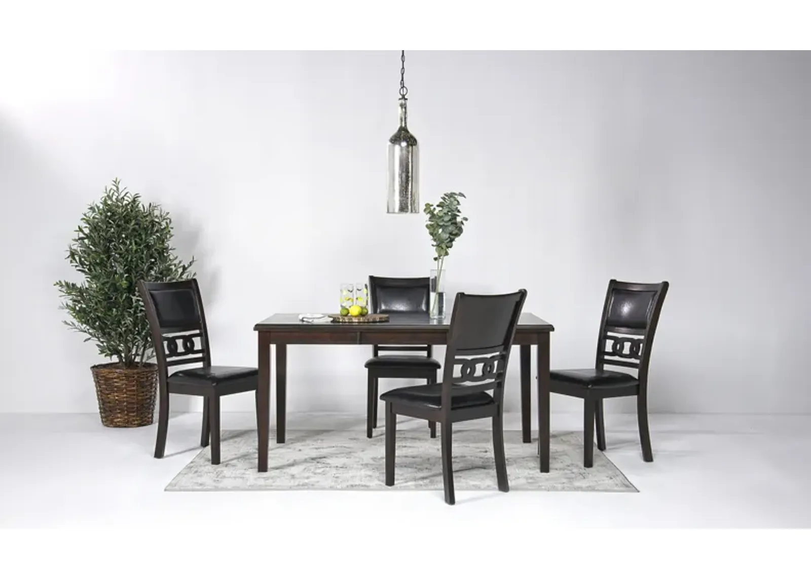 Gia Dining Table & 4 Chairs in Dark Brown