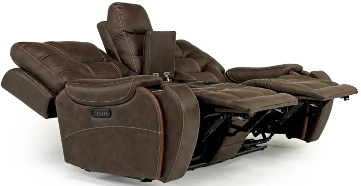 Estilo 2 Power Console Loveseat in Canyon Walnut