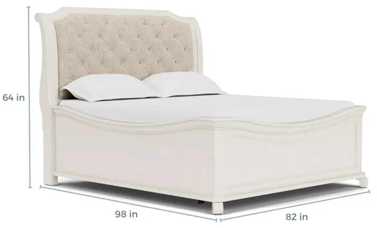 Bellamy Sleigh Bed in White, Eastern King