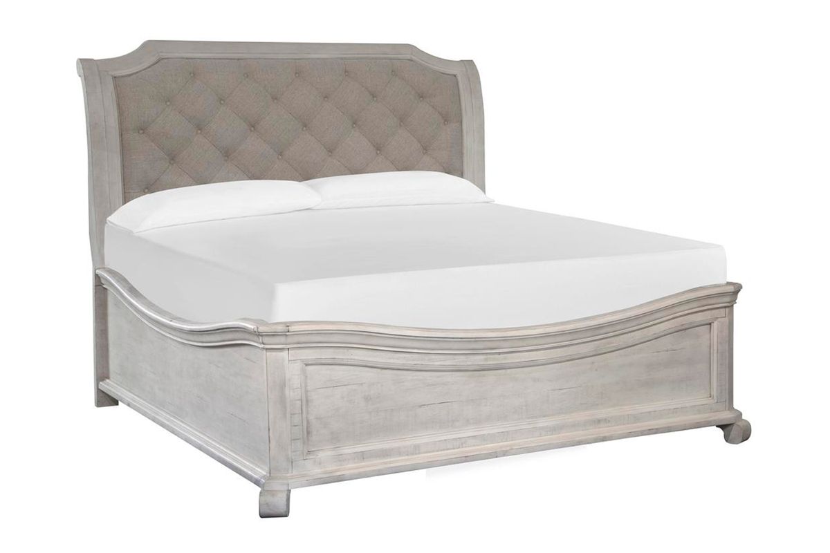 Bellamy Sleigh Bed in White, Eastern King