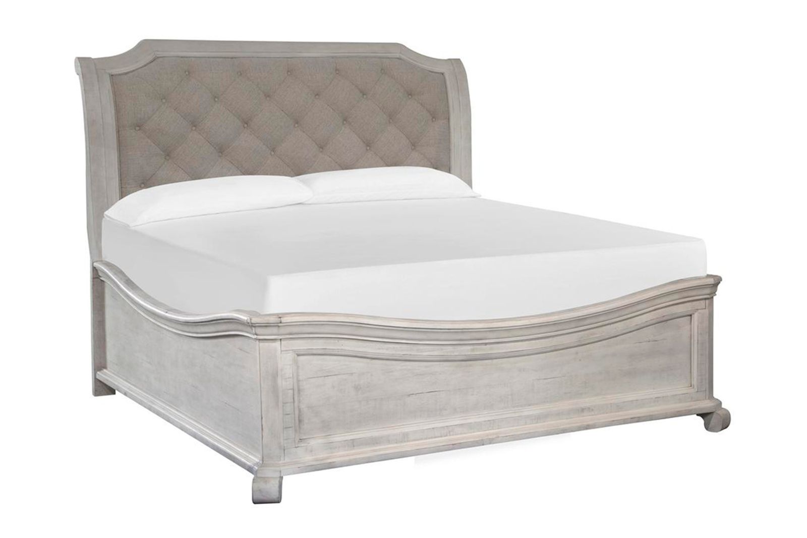 Bellamy Sleigh Bed in White, Eastern King