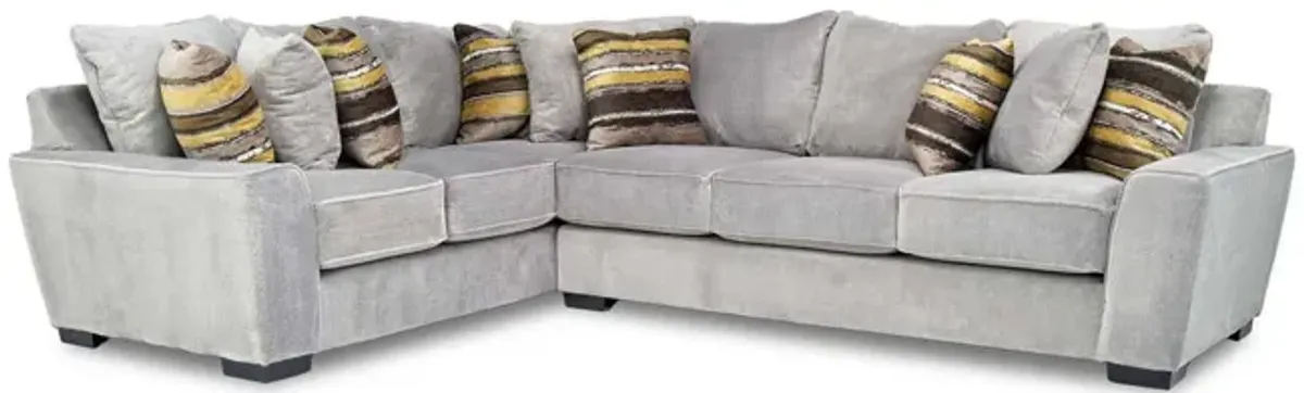 Oracle Tux Sofa Sectional in Cooper Platinum, Right Facing