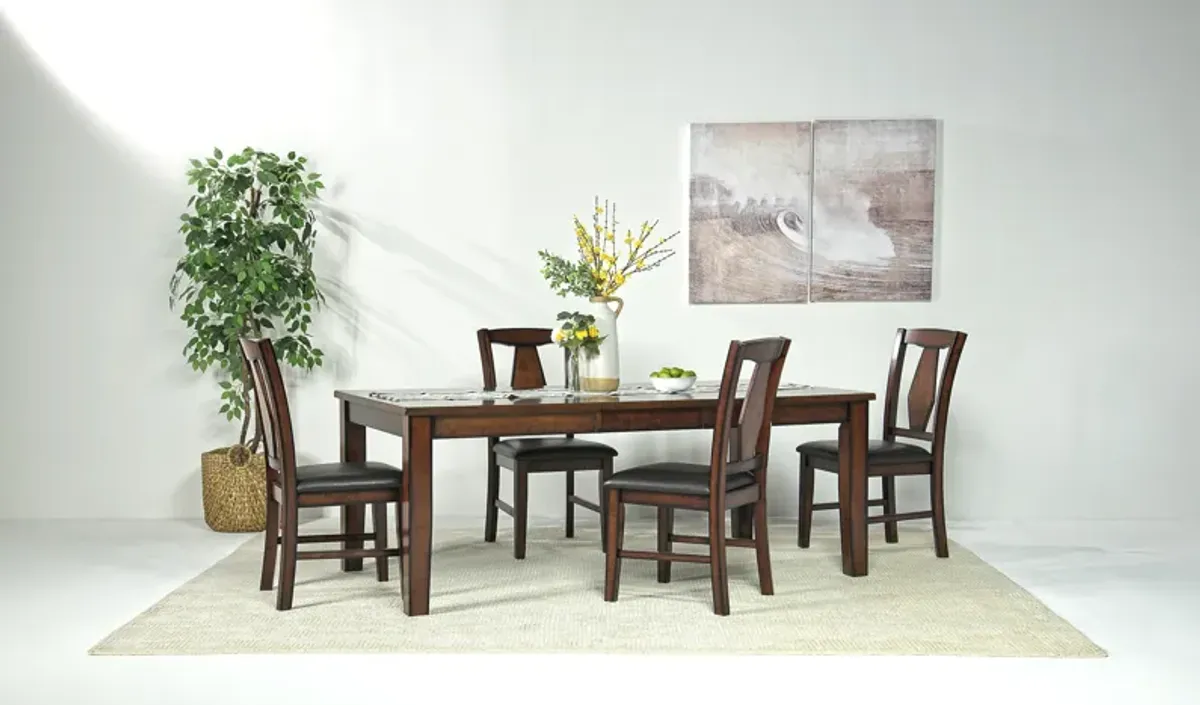 Napa Extendable Dining Table & 4 Chairs in Brown