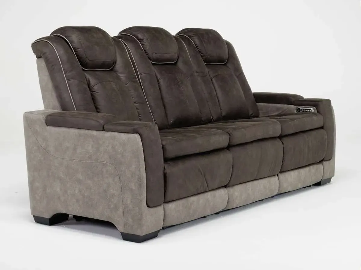 Lantana 2 Power Sofa in Rocky Brown/Gray