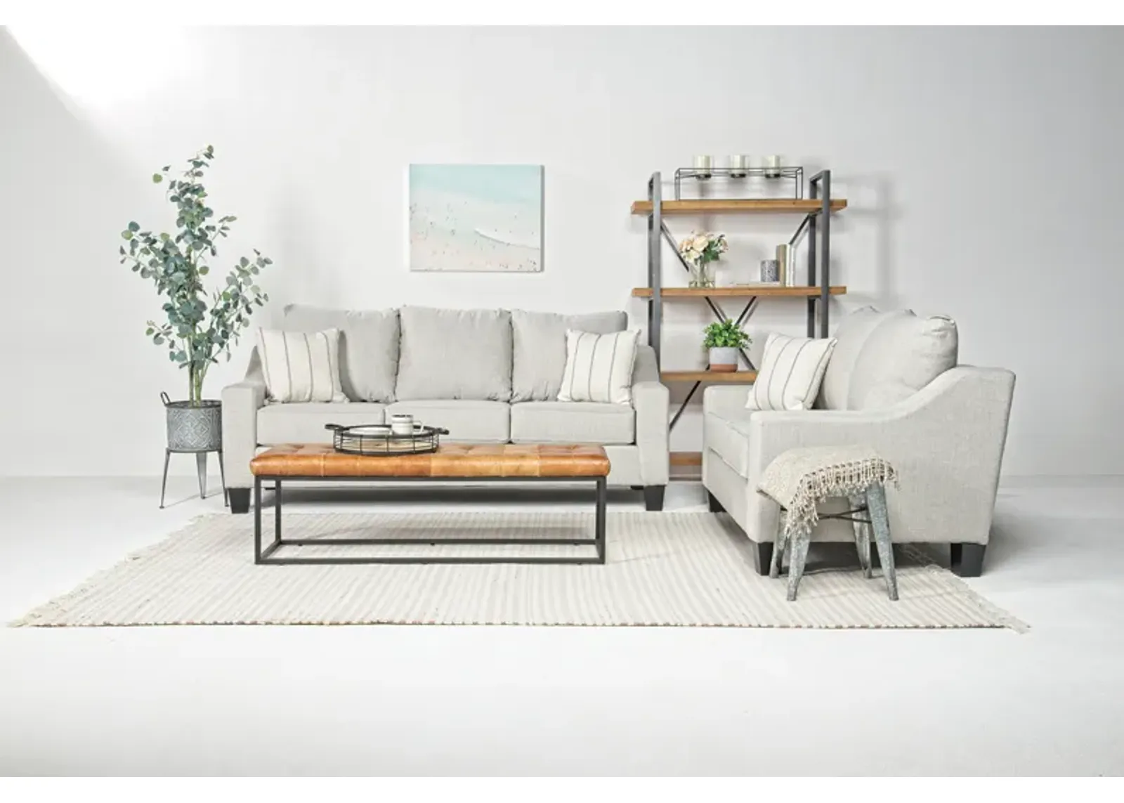 Lucy Sofa & Loveseat in Splash Linen