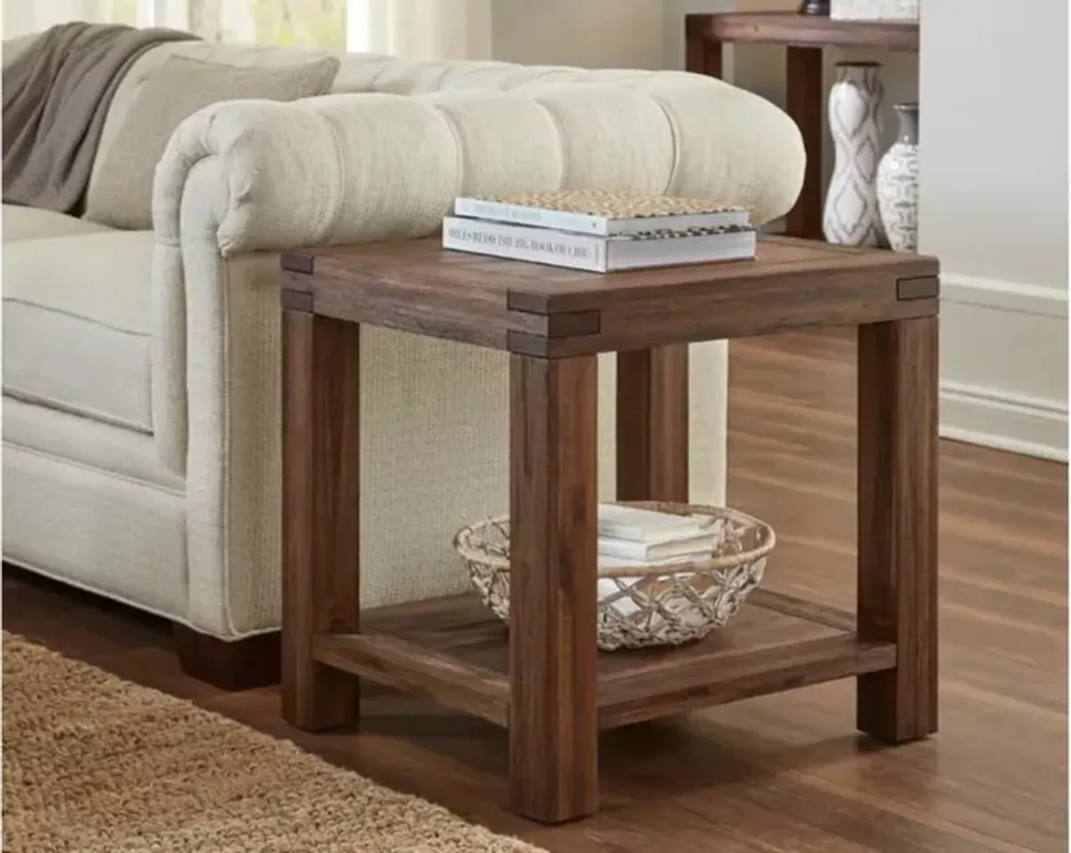 Meadow End Table in Brick Brown