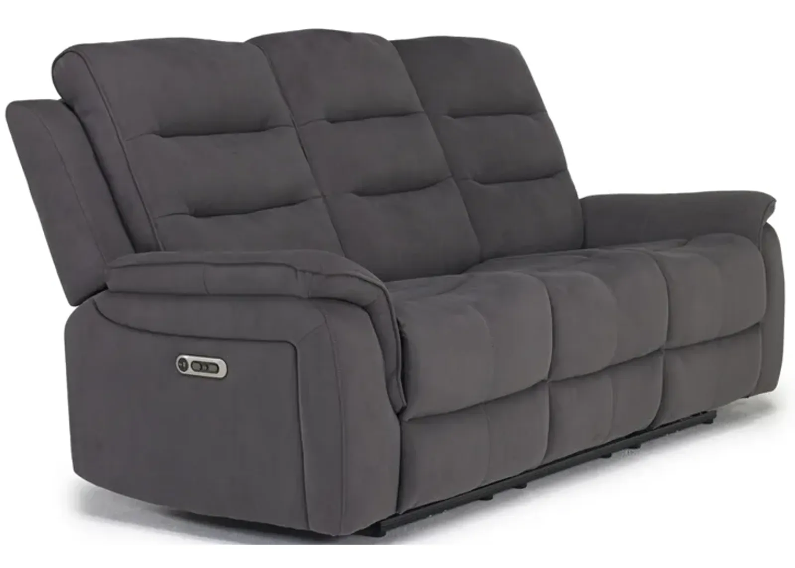 Chanell 2 Power Sofa in New Nappa Gray