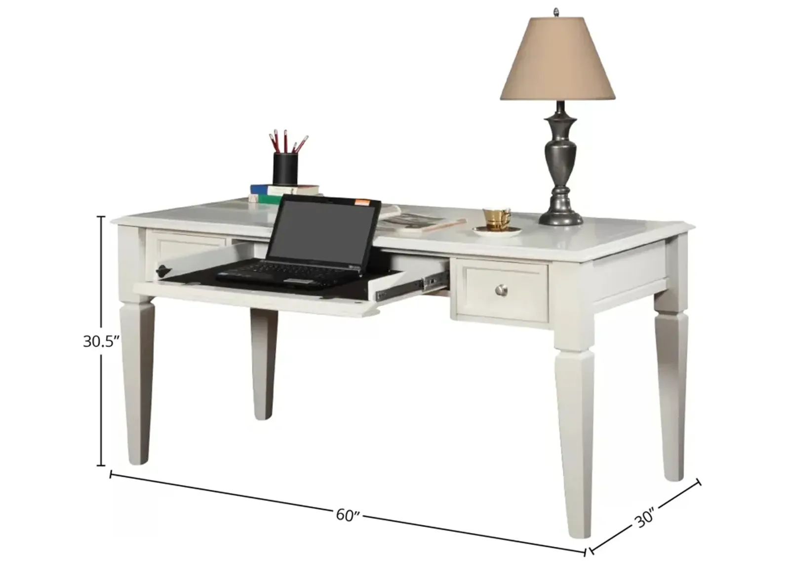 Boca 60 Inch Writing Desk in Cottage White