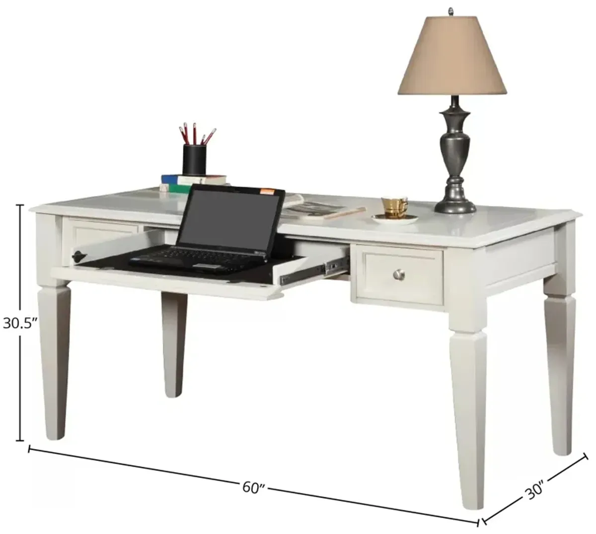 Boca 60 Inch Writing Desk in Cottage White