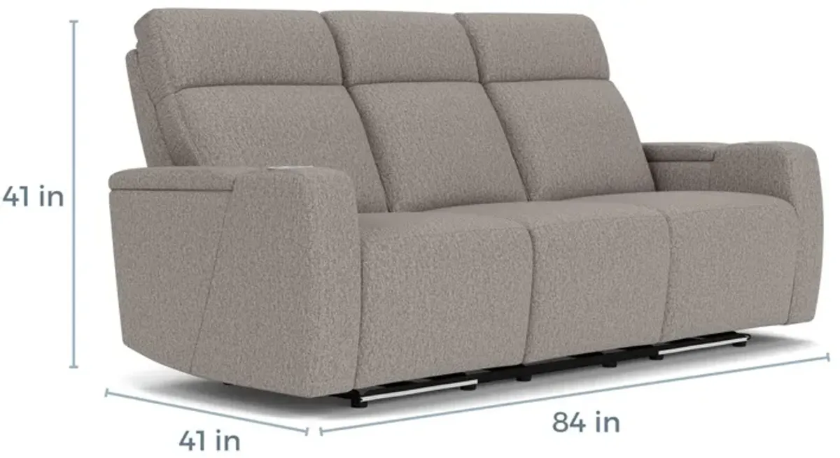 Rhys 2 Power Sofa & Console Loveseat in Pewter