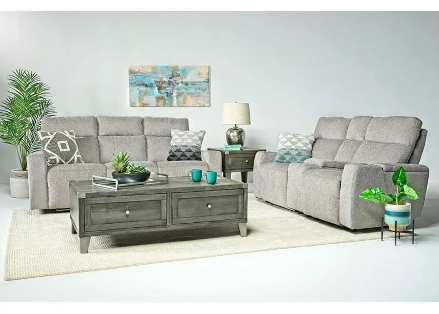 Rhys 2 Power Sofa & Console Loveseat in Pewter