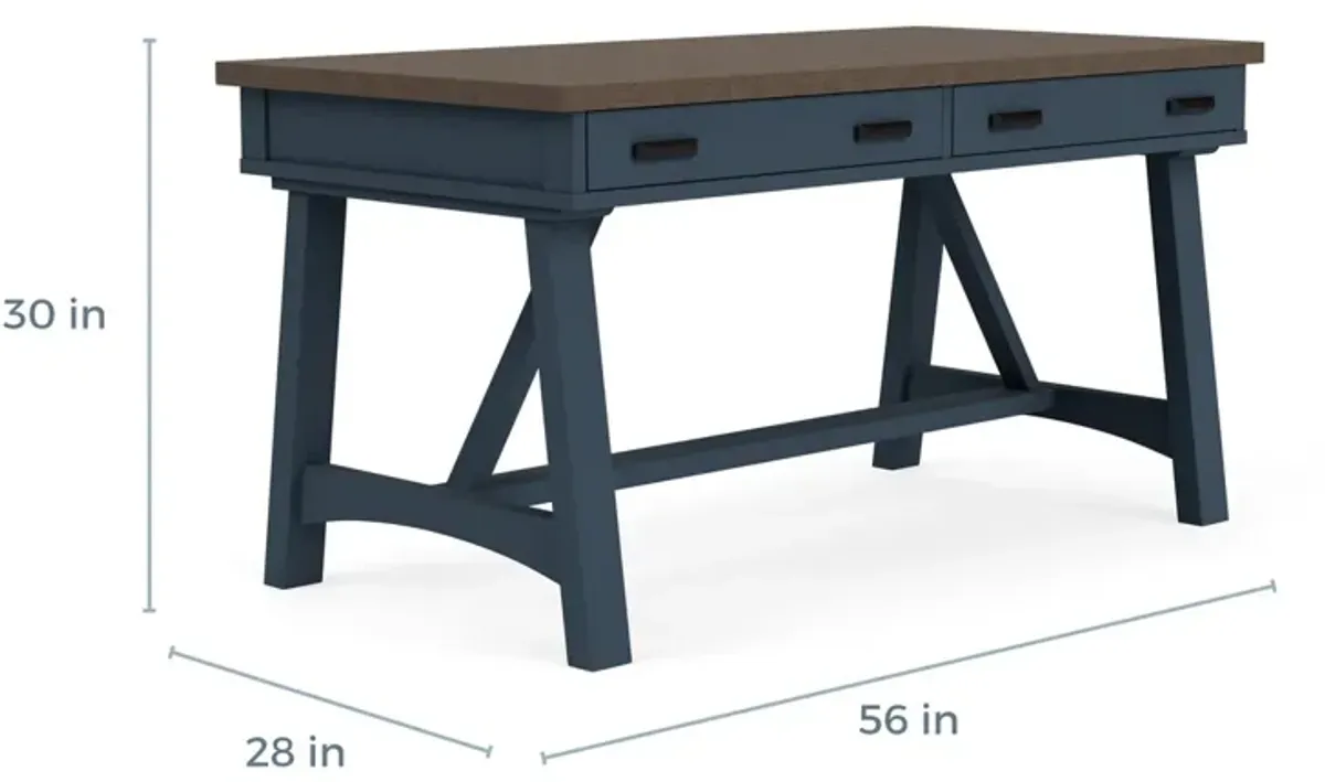 Americana Office Desk in Blue, 60 Inch