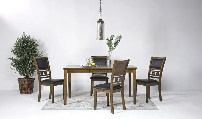 Gia Dining Table & 4 Chairs in Light Brown