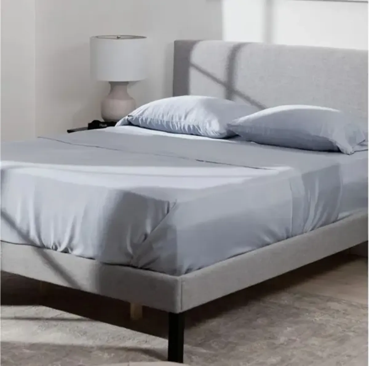 Iced Bamboo Cooling Sheets & Pillowcase Set in Arctic Blue, Twin XL