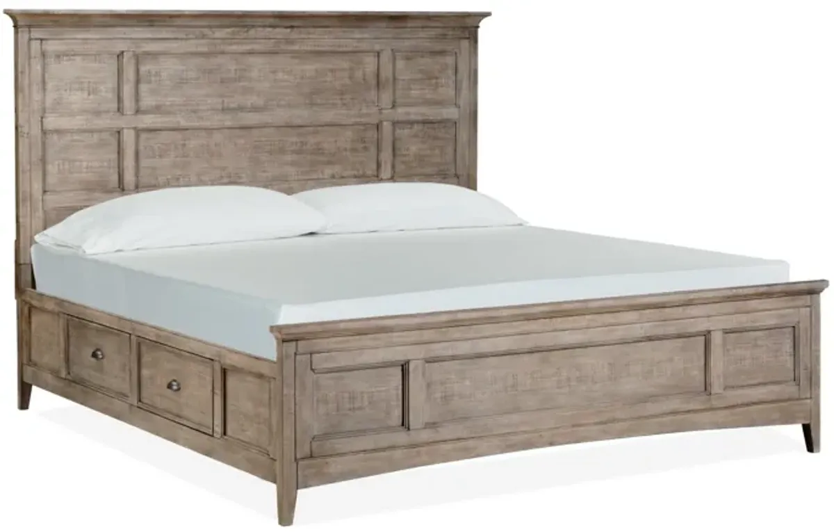 Bay Creek Panel Bed w/ Storage in Light Gray, CA King