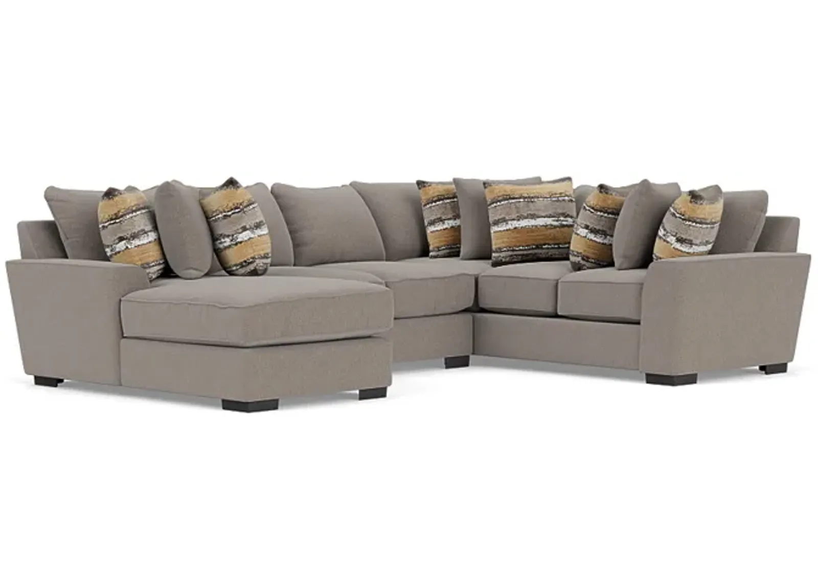 Oracle Tux Loveseat Chaise Sectional in Cooper Platinum, Left Facing