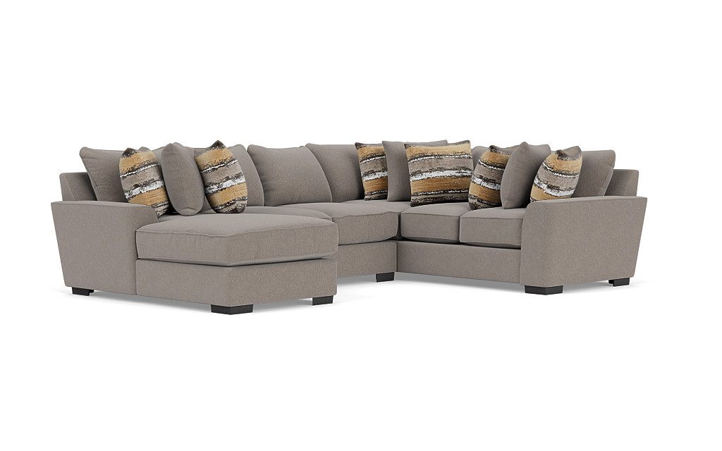 Oracle Tux Loveseat Chaise Sectional in Cooper Platinum, Left Facing
