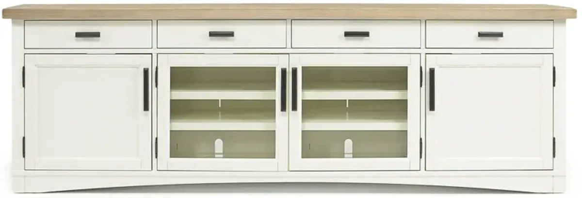 Americana Media Console in White, 92 Inch