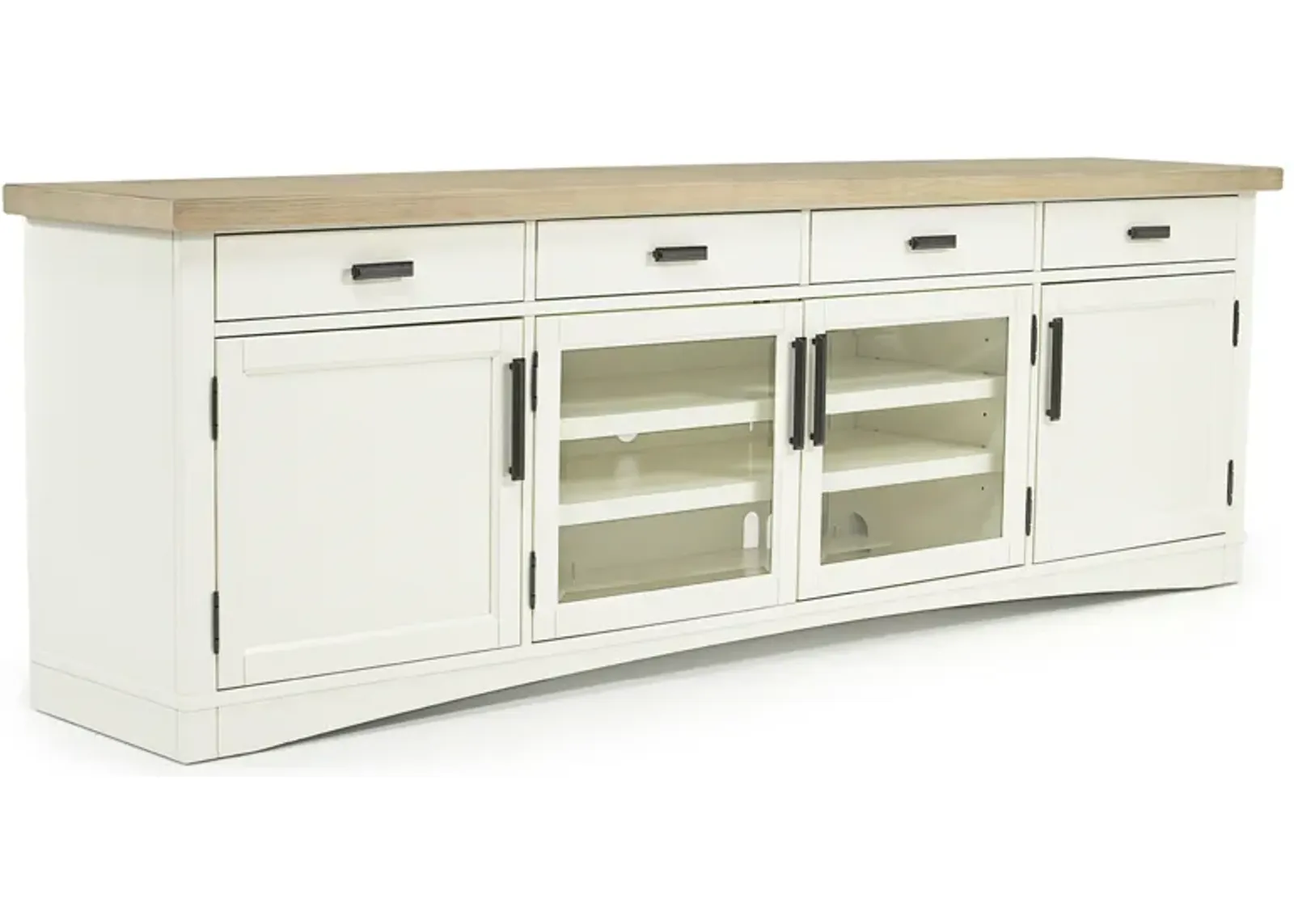 Americana Media Console in White, 92 Inch