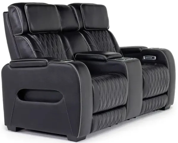 Boyington 2 Power Console Loveseat in Black