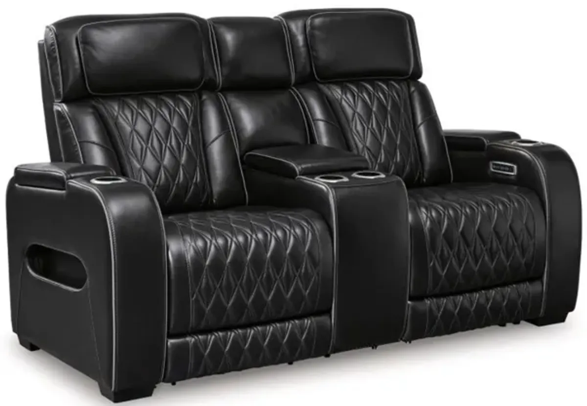 Boyington 2 Power Console Loveseat in Black