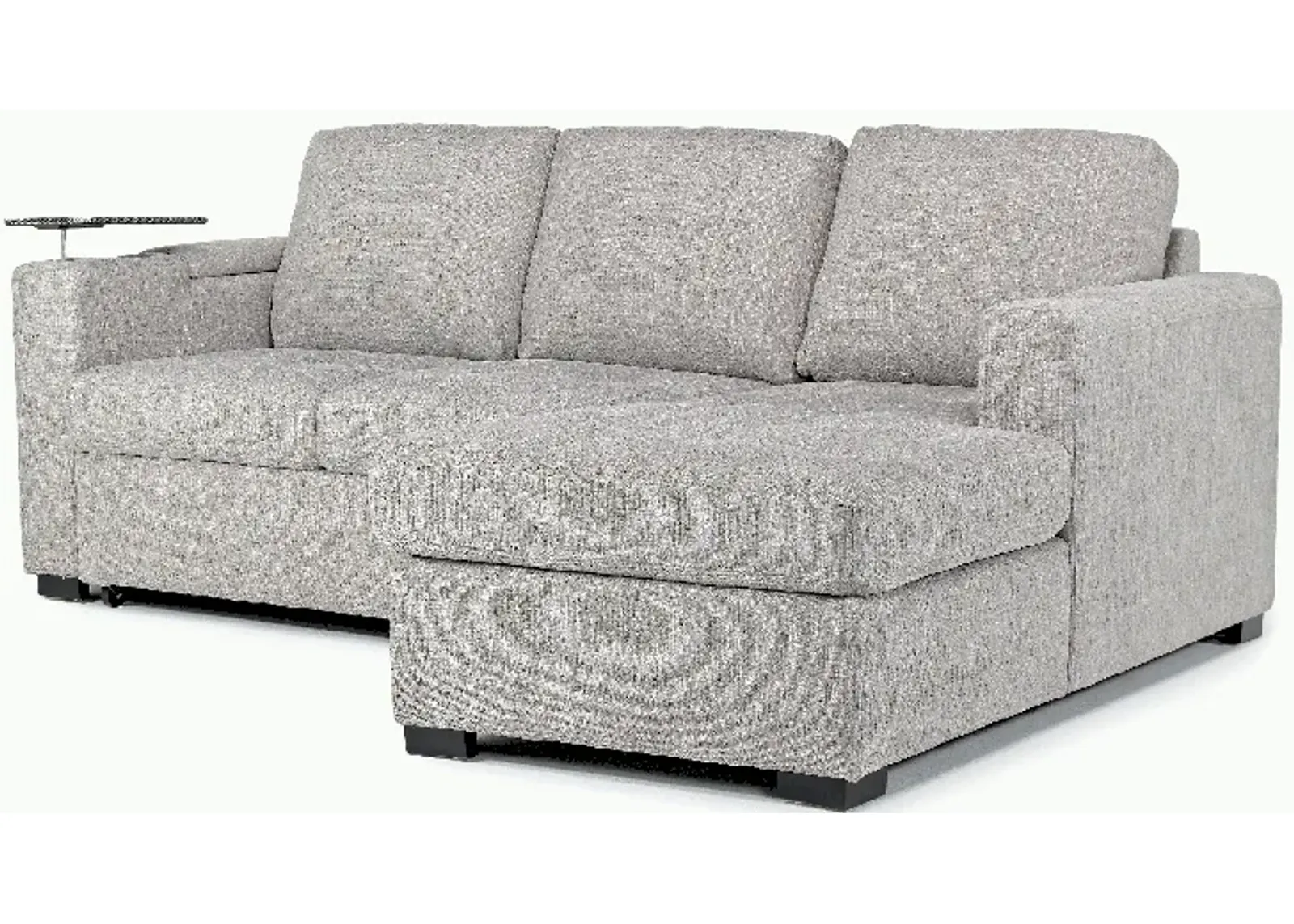 Luigi Full Pullout Sofa Chaise in Gray, Right Facing