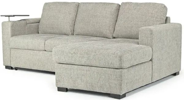 Luigi Full Pullout Sofa Chaise in Gray, Right Facing