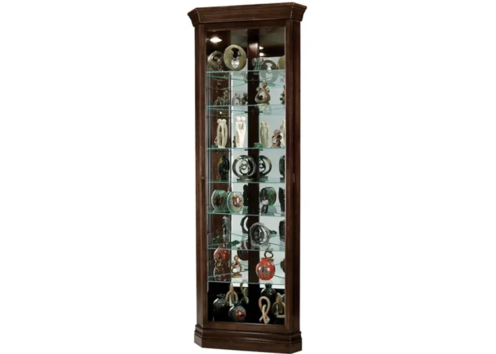 Delia Corner Curio Cabinet in Espresso