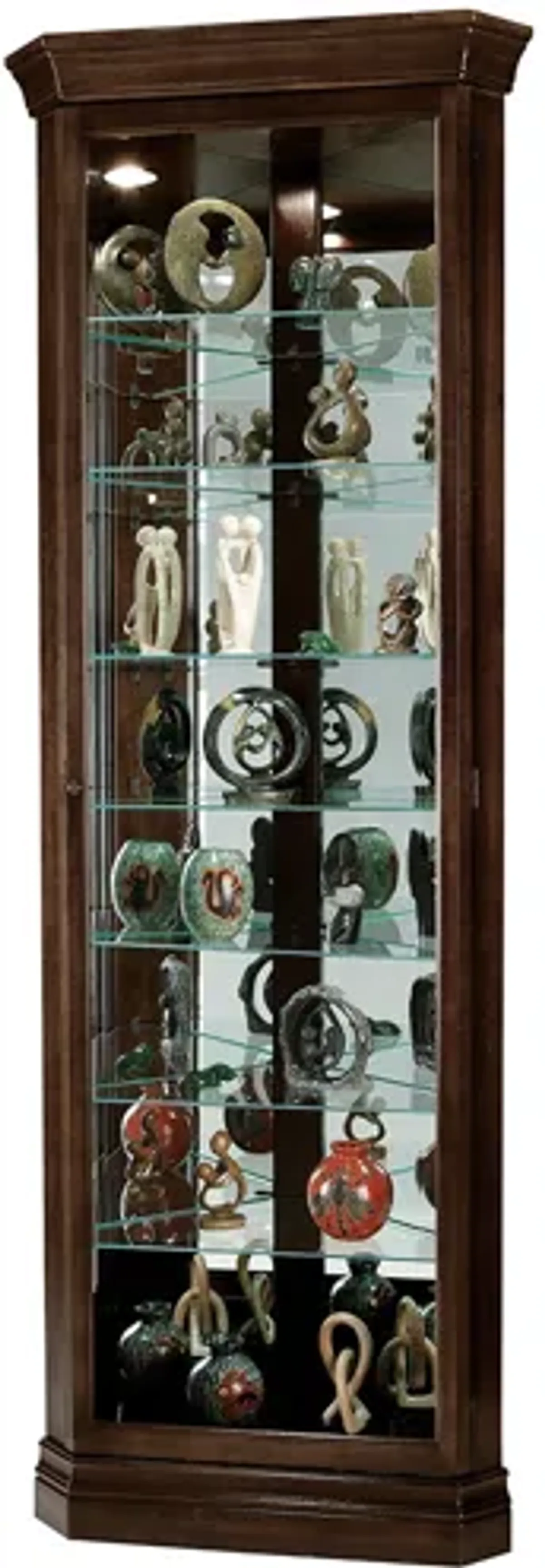 Delia Corner Curio Cabinet in Espresso