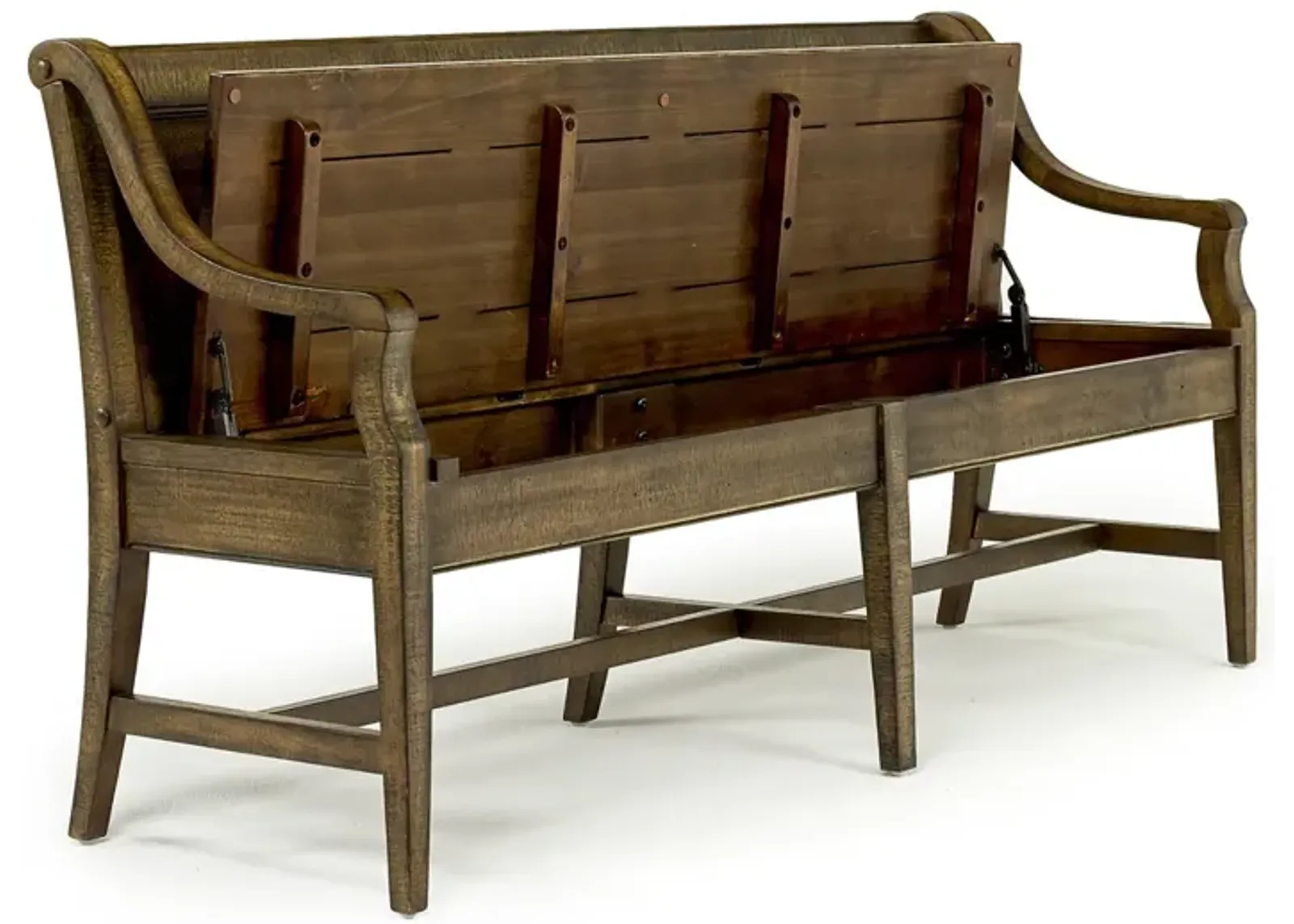 Bay Creek High Back Bench w/ Storage in Toasted Nutmeg