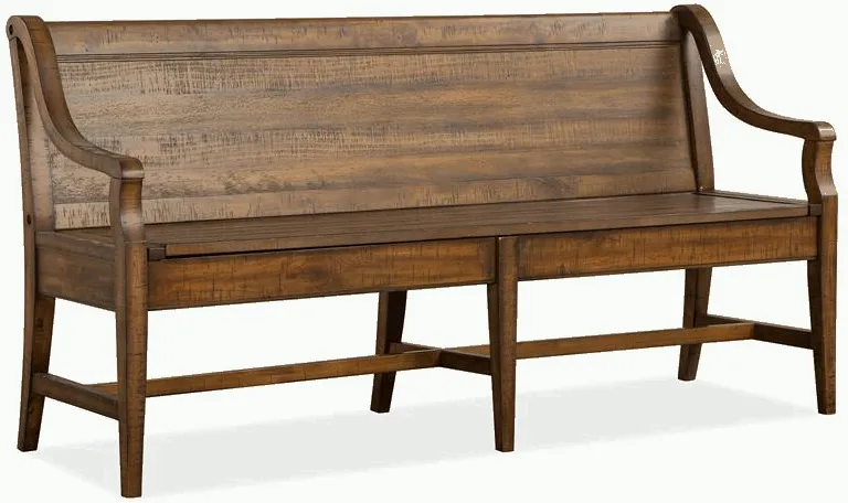 Bay Creek High Back Bench w/ Storage in Toasted Nutmeg