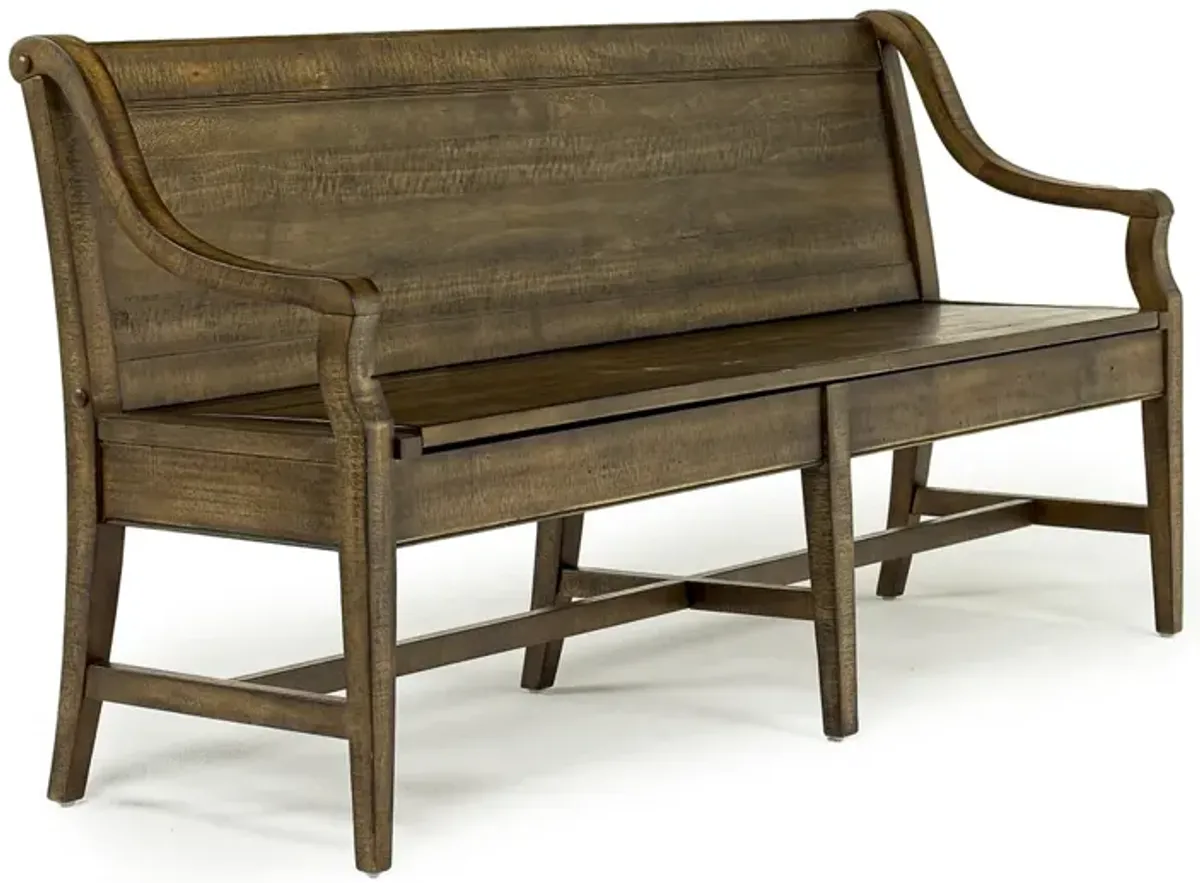 Bay Creek High Back Bench w/ Storage in Toasted Nutmeg