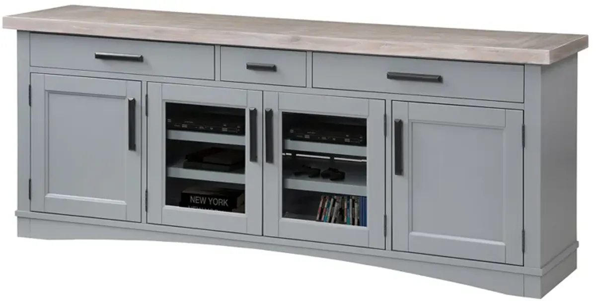 Americana Media Console in Gray, 76 Inch