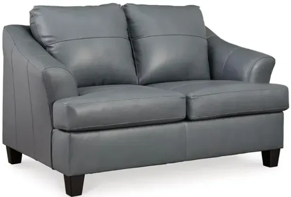 Genoa Loveseat in Steel Leather