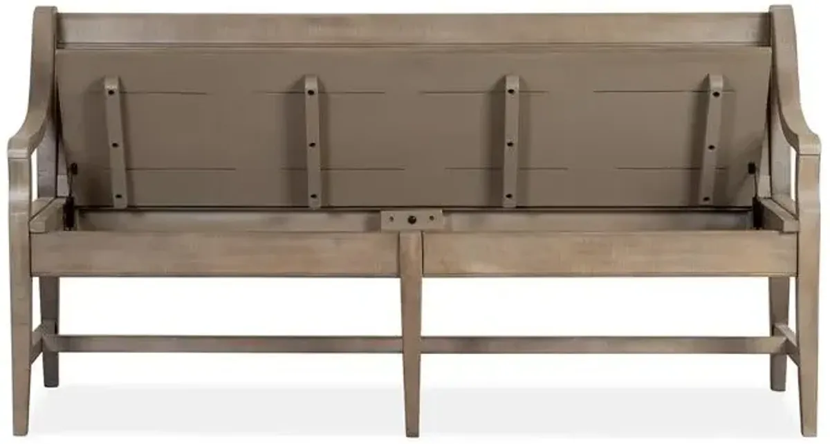 Bay Creek High Back Bench w/ Storage in Light Gray