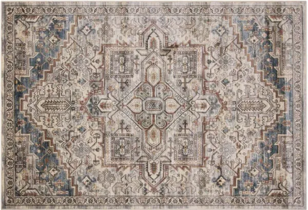 Sonoma Rug in Ivory & Blue Natural, 8 X 10