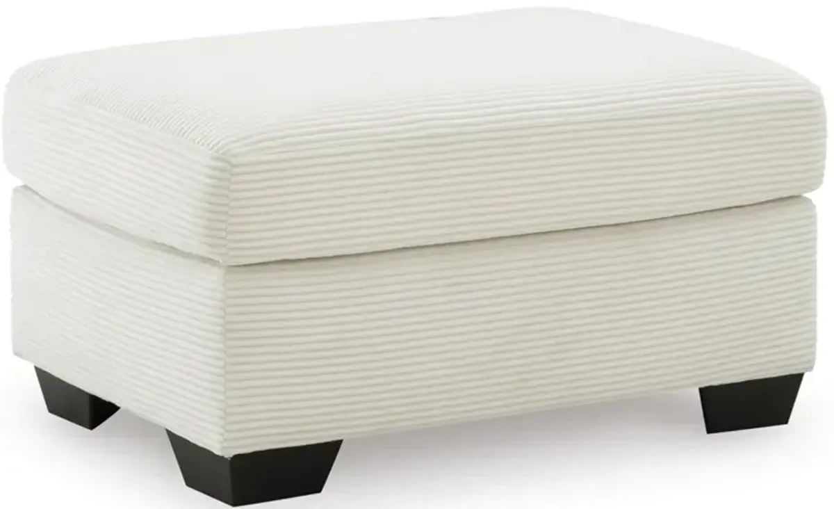 Amesley Ottoman in Ivory