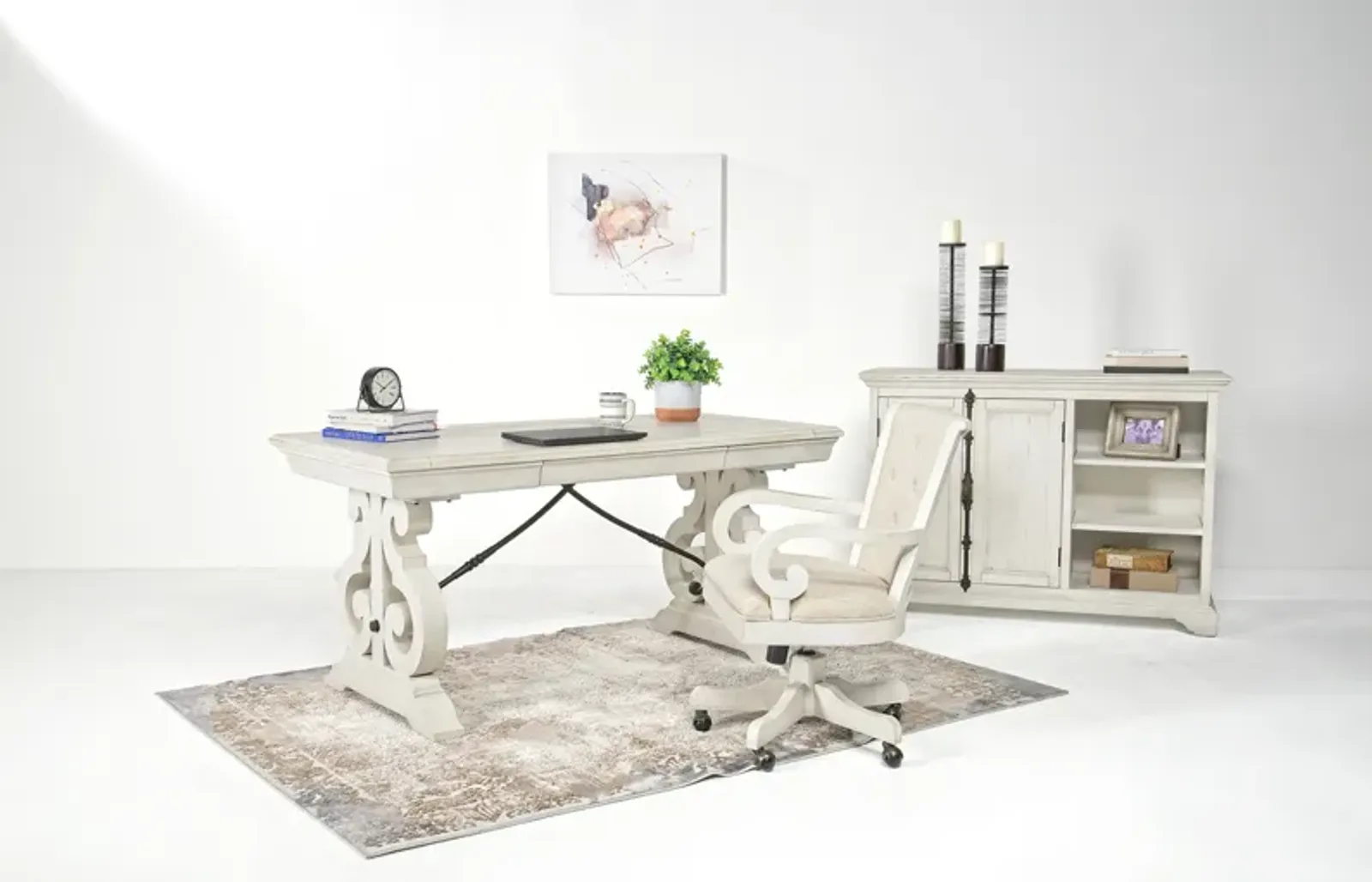 Bellamy Office Desk & Chair in White