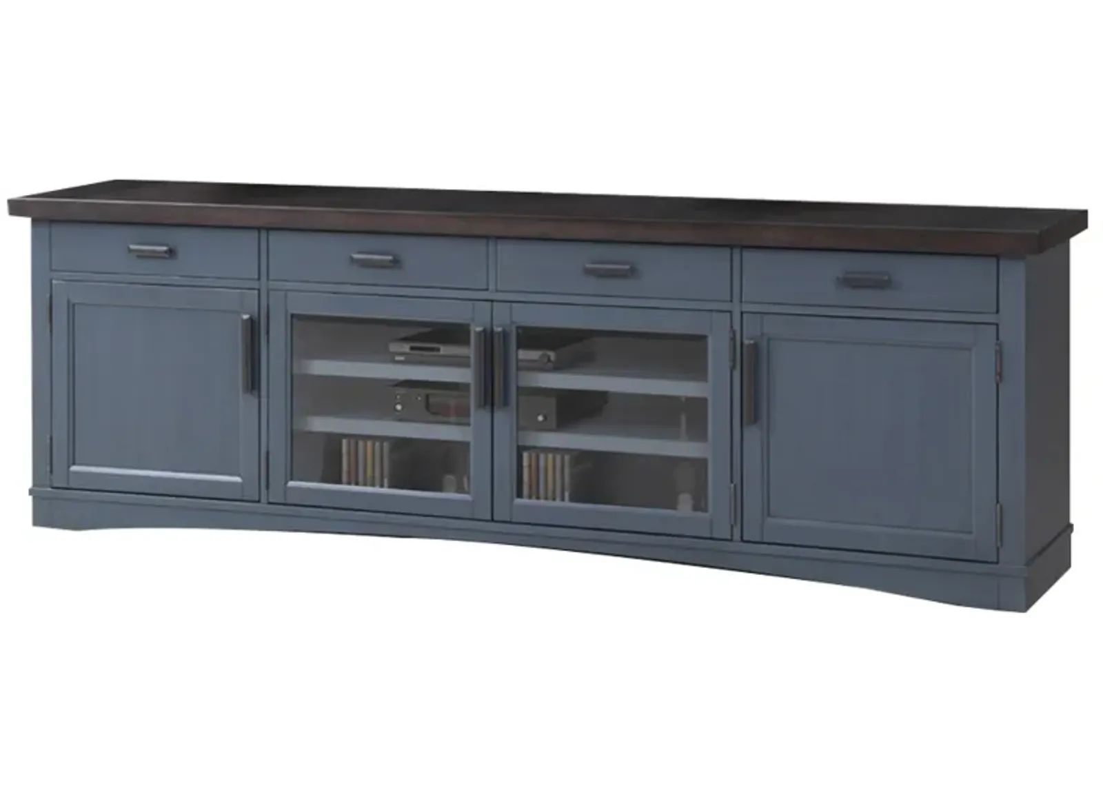 Americana Media Console in Blue, 92 Inch