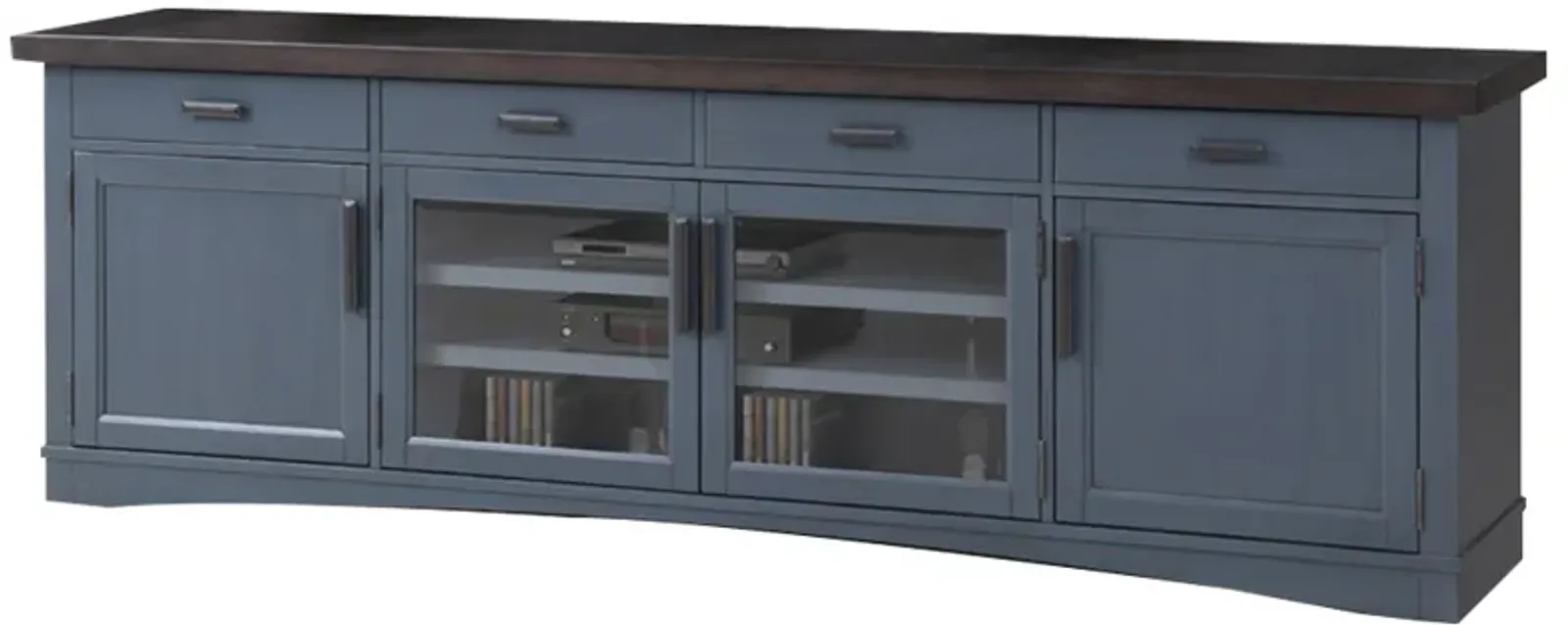 Americana Media Console in Blue, 92 Inch