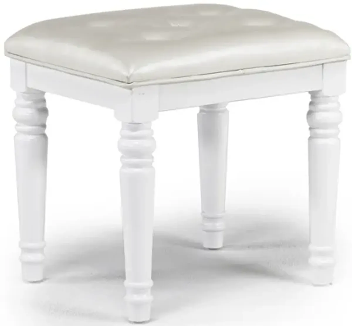 Valentino Vanity Stool in White