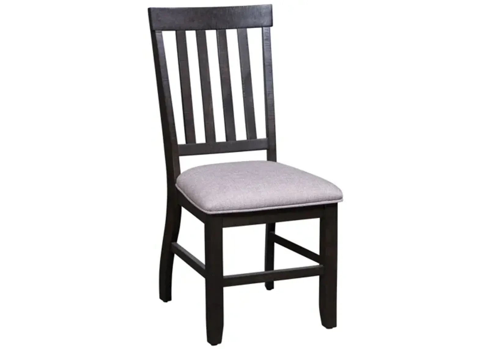 Stone Side Chair in Charcoal, Upholstered Slat