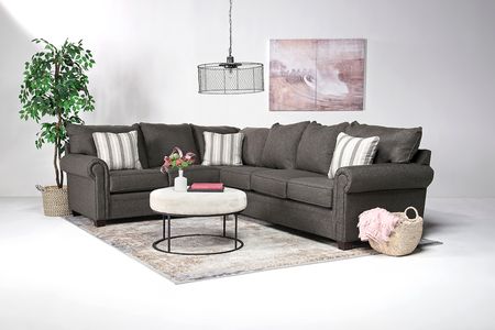 Cordoba Tux Sofa Sectional in Splash Charcoal, Right Facing