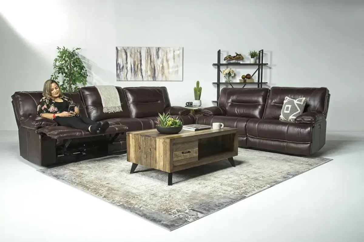 Retreat Power Sofa & Loveseat in Cognac Leather
