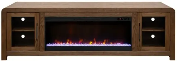 Haven Fireplace Console In Brown, 81 inch