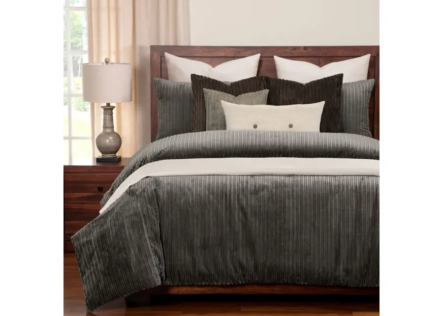 Downy Duvet Set in Storm Gray, 7 Piece, Eastern King