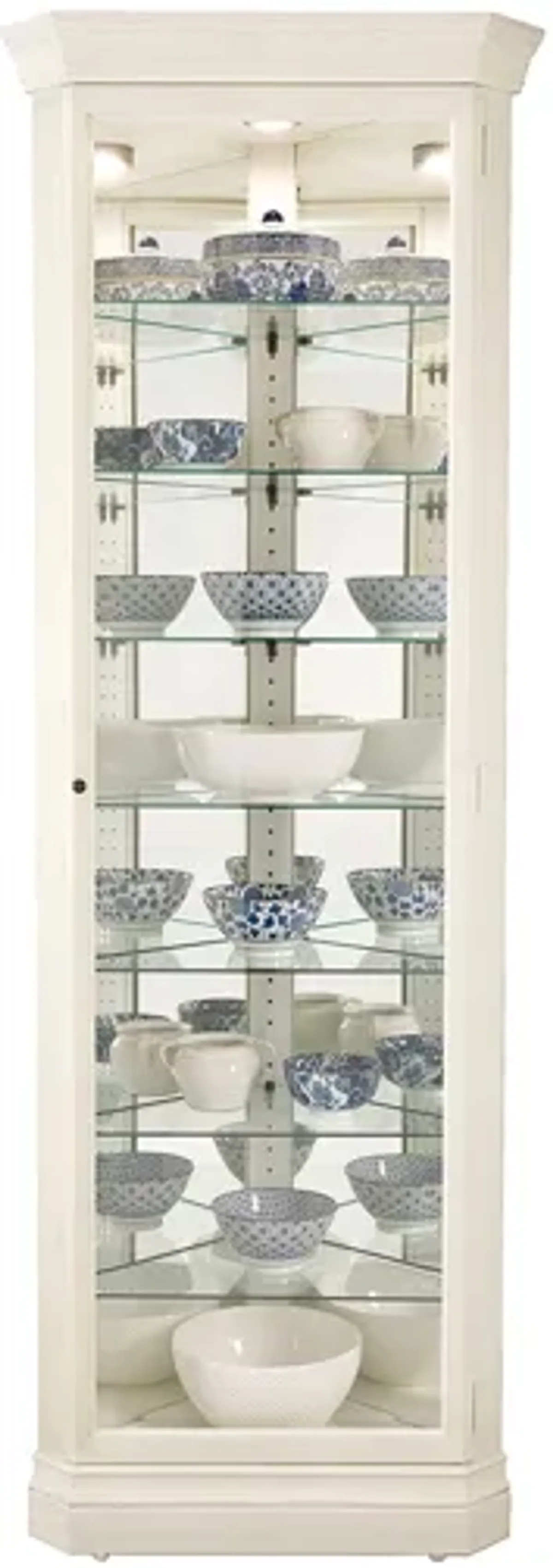 Delia Corner Curio Cabinet in Linen