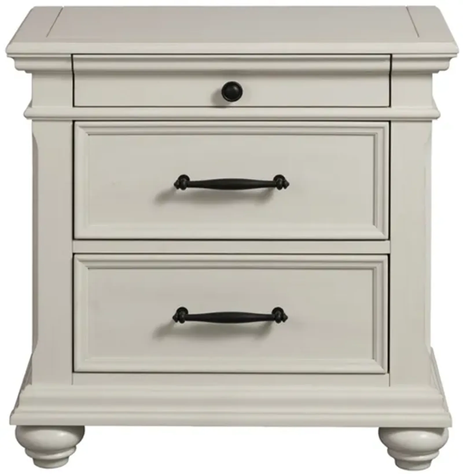 Slater Nightstand w/ USB Charger in White